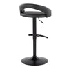 Grotto - Upholstered Adjustable Barstool - Black Metal Base