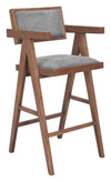 Delhi Barstool Gray & Walnut — Set of 2