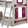 Sweetheart Twin-over-Twin House Bunk Bed — White and Pink