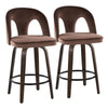 Ava - Upholstered Fixed-Height Barstool (Set of 2) - Walnut Glazed Wood Base