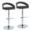 Grotto - Upholstered Adjustable Barstool - Chrome Metal Base