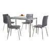 Fuji - Mason Upholstered Swivel Dining Set - Stainless Steel