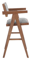 Delhi Barstool Gray & Walnut — Set of 2