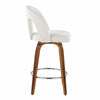 Ava - Upholstered Fixed-Height Barstool (Set of 2) - Walnut Wood Base