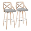 Charlotte - 30" Fixed-Height Barstool (Set of 2) - Gray And Light Gray