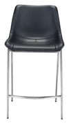 Magnus Counter Stool (Set of 2) Black & Silver — Set of 2