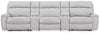 Social Pointe 5-Piece Power Reclining Sectional - Pearl/Ash