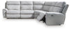 Social Pointe 5-Piece Power Reclining Sectional - Pearl/Ash (PC98802S8)