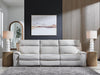 Social Pointe 3-Piece Power Reclining Sectional - Pearl/Ash