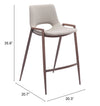Desi Counter Stool (Set of 2) Beige & Walnut — Set of 2