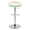 Grotto - Adjustable Barstool - Chrome Metal, Natural Wood