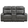 Raelynn - Upholstered Track Arm Motion Loveseat - Gray