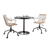 Dakota - Preston 3 Piece Dining Set - Black Metal, Black Wood, Antique Copper, Whitewashed Wood