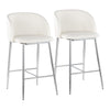 Fran - Fixed-Height Counter Stool (Set of 2) - Silver Metal Base