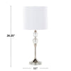 Clara - 26" Table Lamp (Set of 2) - Clear Crystal And Polished Nickel With White Linen Shade