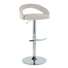 Grotto - Upholstered Adjustable Barstool - Chrome Metal Base