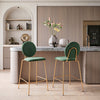 Odessa Counter Stool Green & Gold — Set of 2