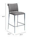Freesia Barstool Charcoal Gray — Set of 2