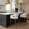 Limay Counter Stool Beige & Walnut
