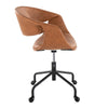 Curvo - Upholstered 4-Star Task Chair - Black Metal Base