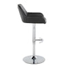 Daniella - Adjustable Barstool With Rounded T Footrest (Set of 2) - Chrome Metal And Black Faux Leather