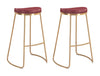 Bree - Barstool (Set of 2) - Burgundy & Gold