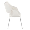 Curvo - High Back Upholstered Chair (Set of 2) - Chrome Metal Legs
