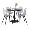 Dakota - Clara 5 Piece Dining Set - Black Metal, Black Wood, Clear Acrylic