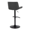 Santi - Upholstered Adjustable Barstool With Swivel And Rounded T Footrest (Set of 2) - Black Metal