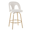 Ava - Upholstered Fixed-Height Barstool (Set of 2) - Gold Base
