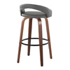 Grotto - Upholstered Fixed-Height Barstool (Set of 2) - Walnut Wood