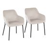 Daniella - Dining Chair (Set of 2) - Black Steel And Cream Velvet