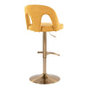 Ava - Upholstered Adjustable Barstool (Set of 2) - Gold Base