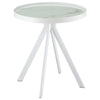 Briggs - Round Marble Printed Glass Top End Side Table