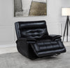 Hewitt - Leather Upholstered Dual Power Recliner Chair - Black