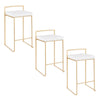 Fuji - Counter Stool With Cushion - Gold Legs