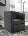Brentlow Swivel Accent Chair - Distressed Black