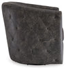 Brentlow Swivel Accent Chair - Distressed Black