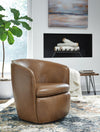 Kierreys Swivel Accent Chair - Caramel