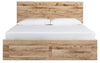 Hyanna King Panel Storage Bed with 2 Under Bed Storage Drawers