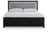Maeling King Upholstered Panel Bed - Black