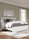 Maeling King Upholstered Panel Bed - White/Gray