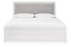 Maeling King Upholstered Panel Bed - White/Gray