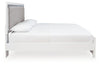 Maeling King Upholstered Panel Bed - White/Gray