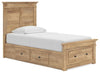 Makidern Twin Panel Storage Bed - Tan