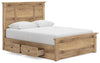 Makidern Queen Panel Storage Bed - Tan