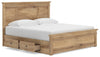 Makidern King Panel Storage Bed - Tan (PCB1170B15)