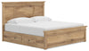 Makidern King Panel Storage Bed - Tan (PCB1170B15)