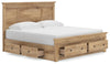 Makidern King Panel Storage Bed - Tan (PCB1170B17)