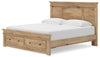 Makidern King Panel Storage Bed - Tan